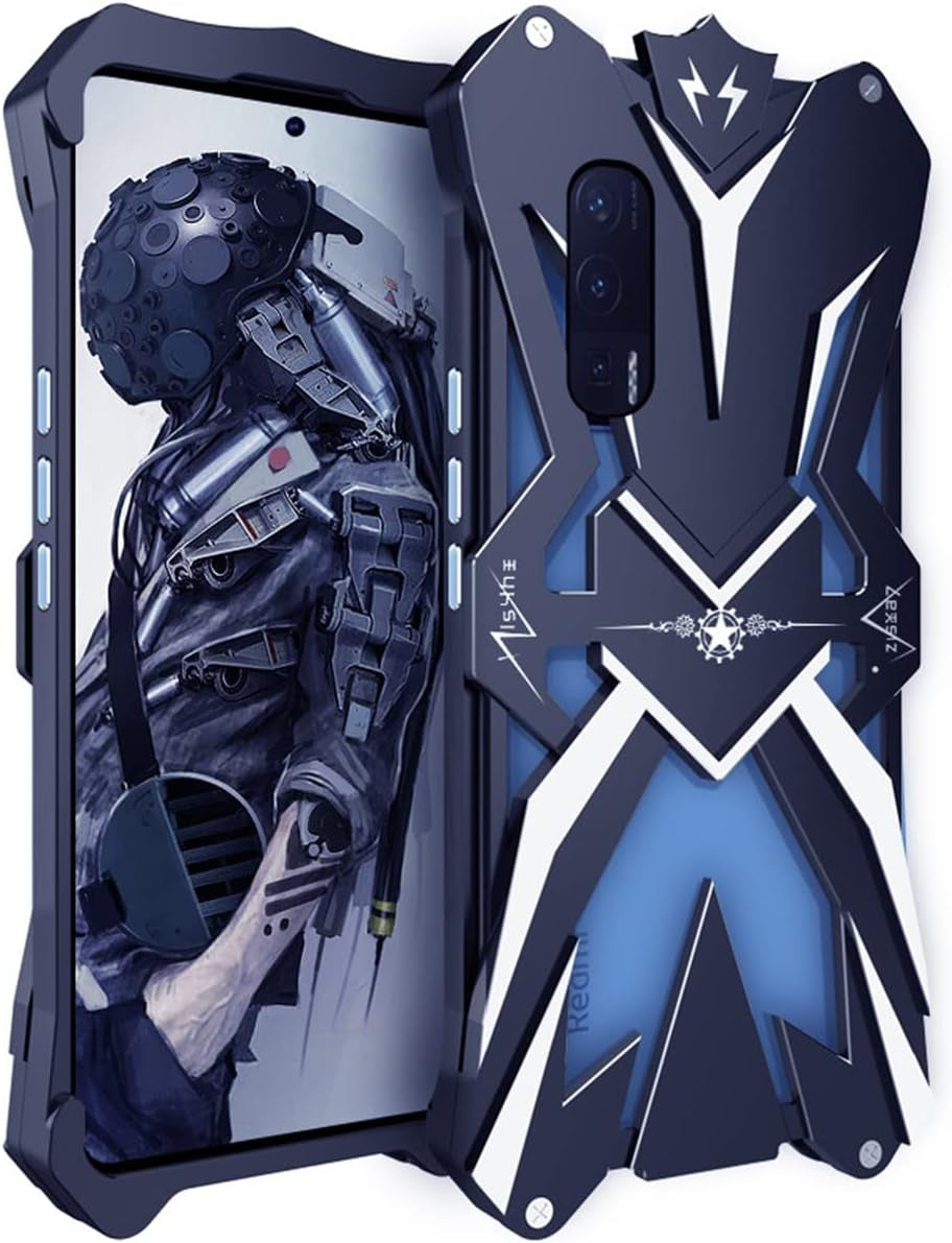 DAYJOY Cool Design Aluminum Case Compatible with Xiaomi 11 Ultra,Rock Punk Style Arm Shield Premium Aerospace Aluminum Metal Shockproof Bumper Frame Cover Case  DAYJOY Redmi K60  