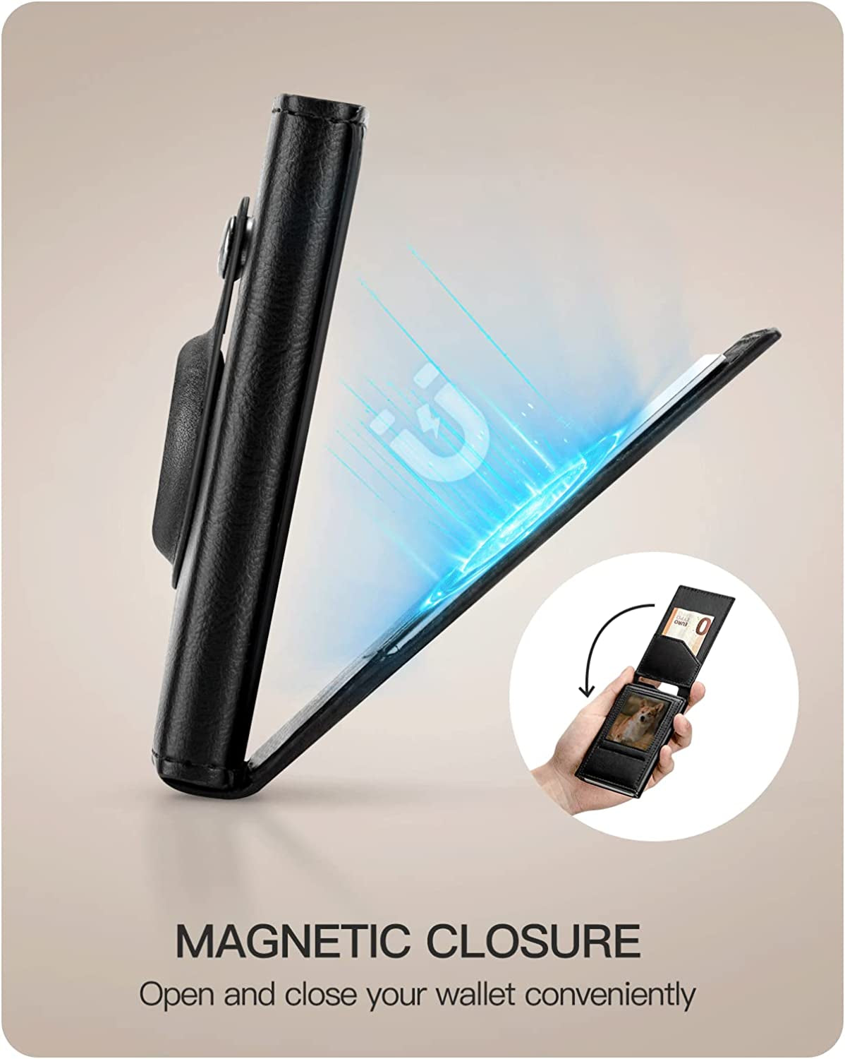 YESIIW Airtag Wallet with Apple Airtag Holder for Men RFID Blocking | Pop up Air Tag Leather Wallet with Money Clip and ID Window | Slim Smart Credit Card Holder Wallet with Airtag Slot Black  YESIIW   