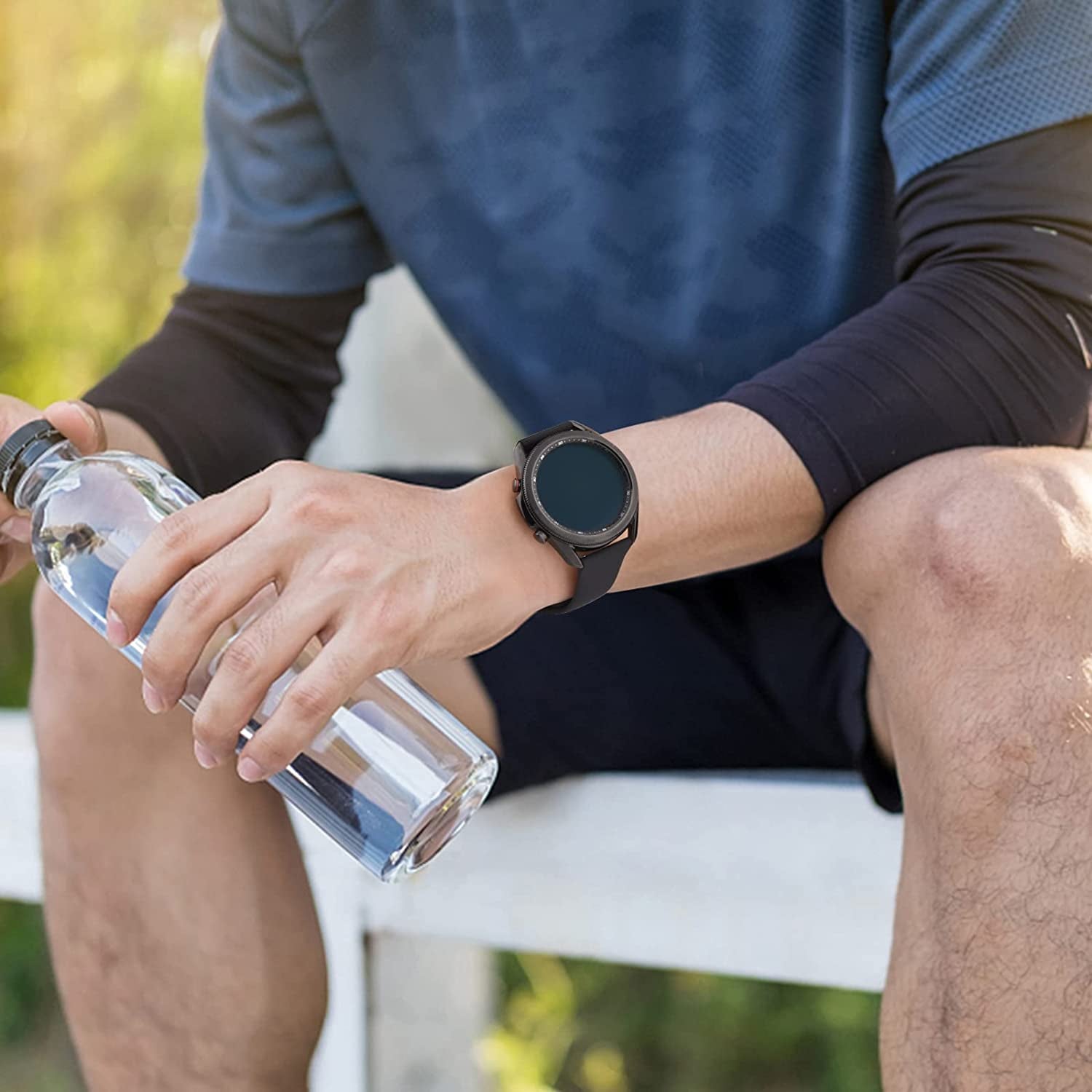 3 PACK Bands Compatible with Samsung Galaxy Watch 3 Bands 45Mm, Galaxy Watch 46Mm Band, 22Mm Adjustable Soft Silicone Sport Strap Replacement Band for Galaxy Watch 3 45Mm Women Men  Wanme   