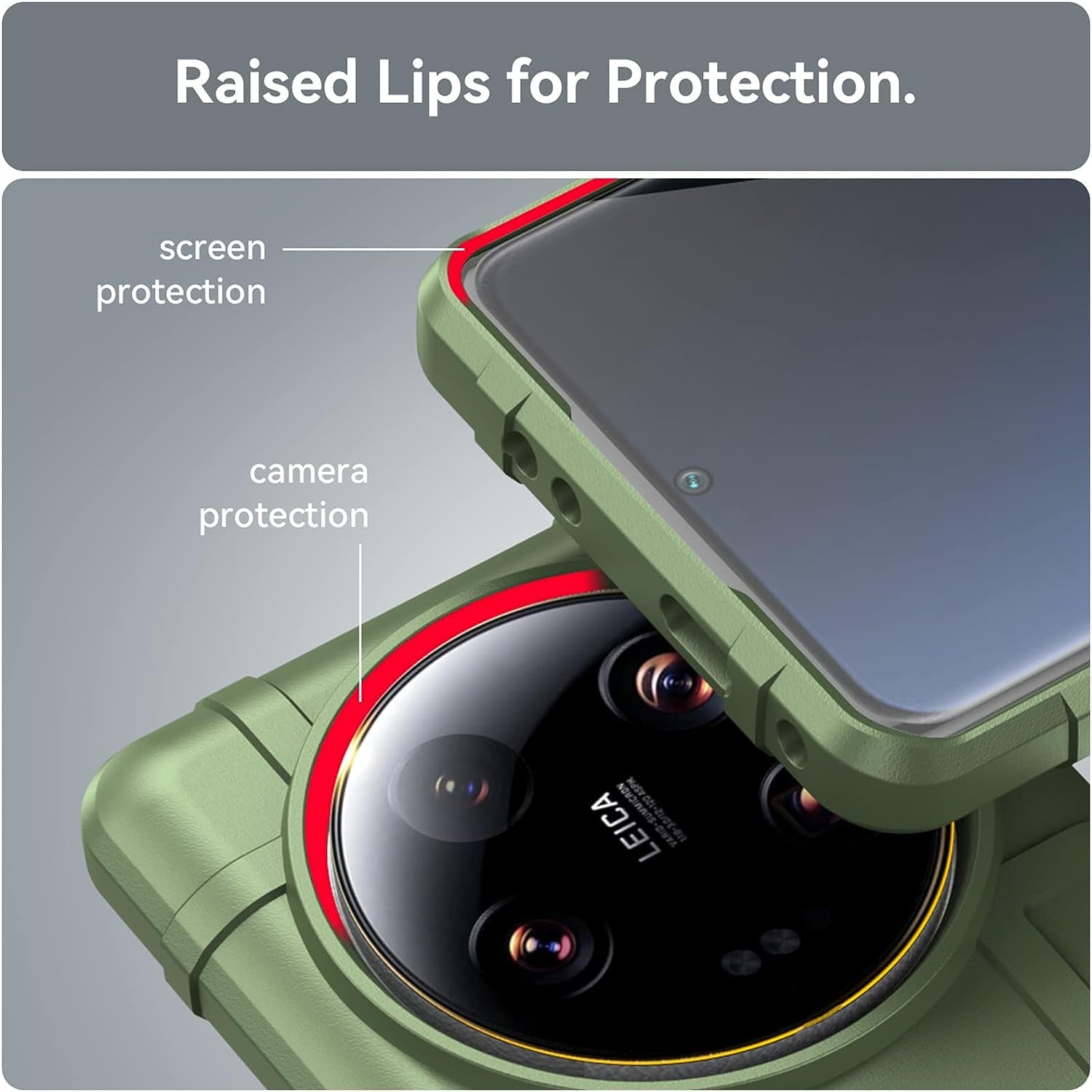 Ysnzaq Military Grade Durable Rugged Case for Xiaomi 13 Ultra (Not 13), Ultra Slim Soft TPU Shockproof Protective Phone Cover for Xiaomi 13 Ultra HD Green  Ysnzaq   