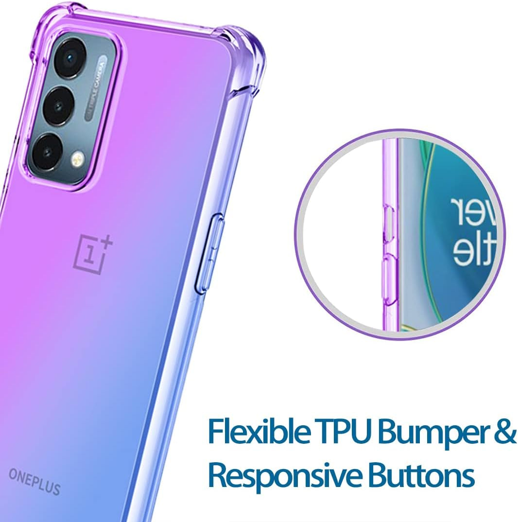 KOARWVC Case for Oneplus Nord N200 5G Case, Oneplus N200 DE2117 Case, Crystal Clear Case Gradient Slim anti Scratch TPU Shockproof Protective Phone Cases Cover for Oneplus Nord N200 5G (Purple/Blue)  KOARWVC   
