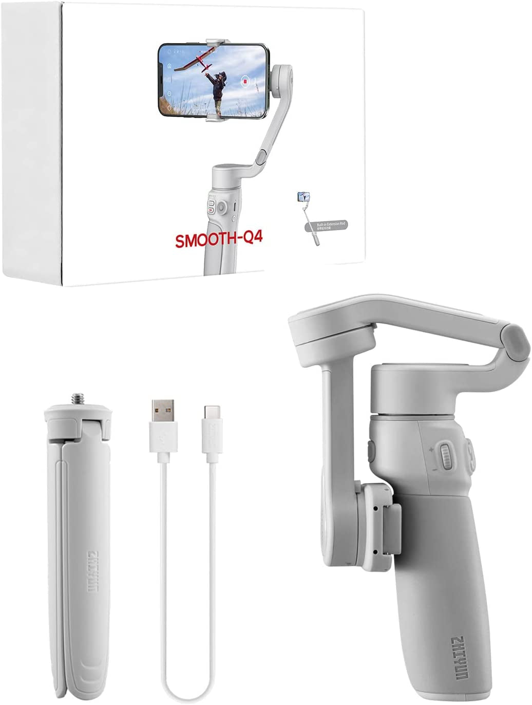 ZHIYUN Smooth Q4 - 3-Axis Gimbal Stabilizer for Iphone 14/13/12/11 Pro Max X and Android Phone, with Smartfollow, for Youtube Tiktok Vlog Professional Video Record  ZHIYUN   