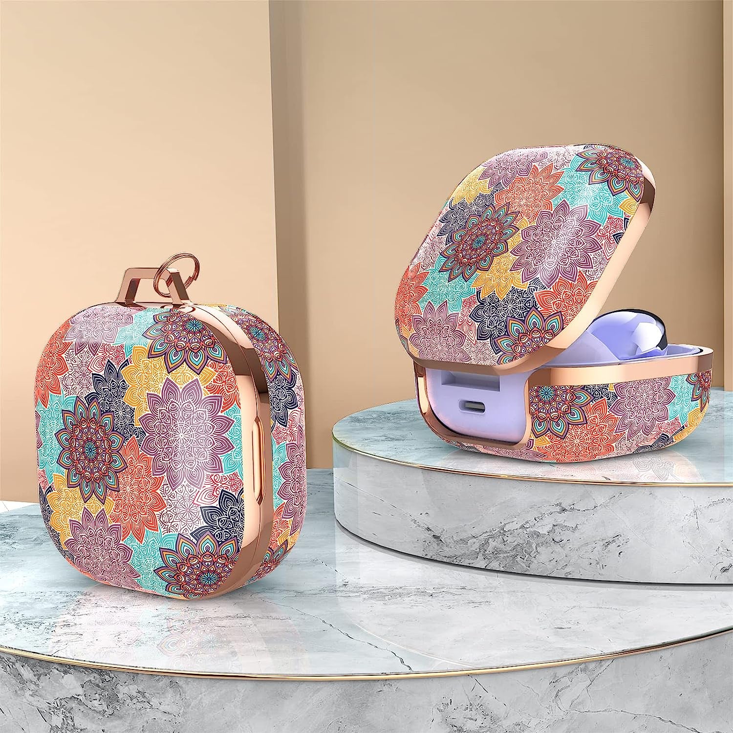 Delidigi for Galaxy Buds 2 Pro Case (2022) / Galaxy Buds Pro Case (2021) / Galaxy Buds 2 Case/Galaxy Buds Live Case Stylish Hard TPU Shockproof Case Cover for Women Girls Samsung Earbuds (Mandala)  Delidigi   