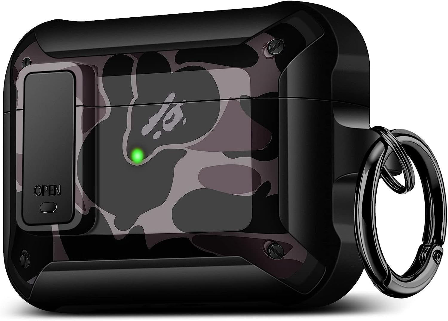 Youtec for Airpods Pro Case Cover for Men with Lock, Military Armor Series Full-Body Airpod Pro Case with Keychain Cool Air Pod Pro Shockproof Protective Case for Airpods Pro 2019,Black  Youtec grey  