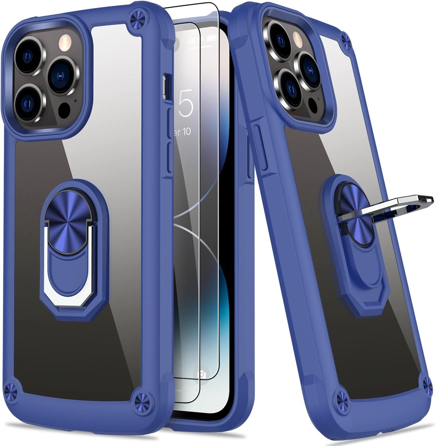 AUPAI Iphone 14 plus Case with Screen Protector,Iphone 14 plus Cover Crystal Clear Anti-Yellow Heavy Duty Acrylic Protective Phone Case with Magnetic Kickstand for Apple Iphone 14 Plus,Green  AUPAI   