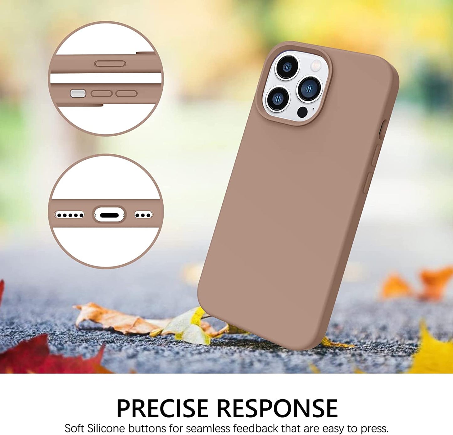 GUAGUA Compatible with Iphone 14 Pro Max Case 6.7 Inch Liquid Silicone Soft Gel Rubber Slim Microfiber Lining Cushion Texture Cover Shockproof Protective Case for Iphone 14 Pro Max, Brown  GUAGUA   