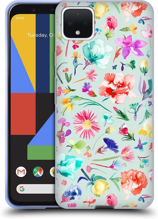 Head Case Designs Officially Licensed Ninola Buds Blue Floral Patterns Soft Gel Case Compatible with Google Pixel 4 XL  Head Case Designs   