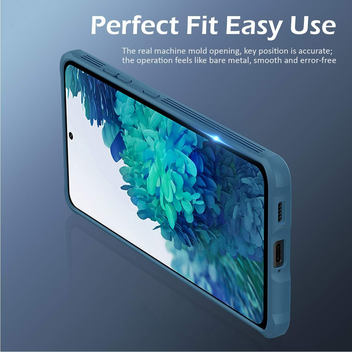 Cloudvalley for Samsung Galaxy S21 Ultra Case with Camera Cover, Full-Body Protective & Slim Fit, Camera Protection Case Only for Samsung Galaxy S21 Ultra 5G 6.8 Inch (2021 Release)-Blue  CloudValley   
