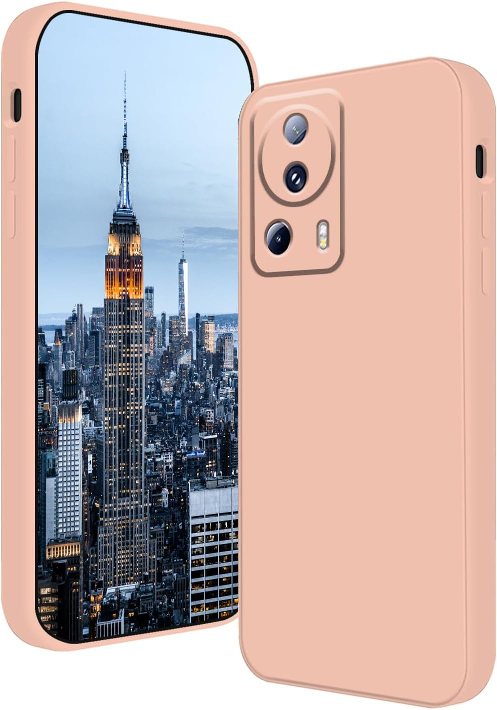 Tiwinxing Compatible with Xiaomi 13 Lite Case Shockproof, Liquid Silicone Ultra Slim Protective Xiaomi 13 Lite Phone Case Soft Anti-Scratch Cover with Full Body Protection Cases (Beige)  Tiwinxing Pink  