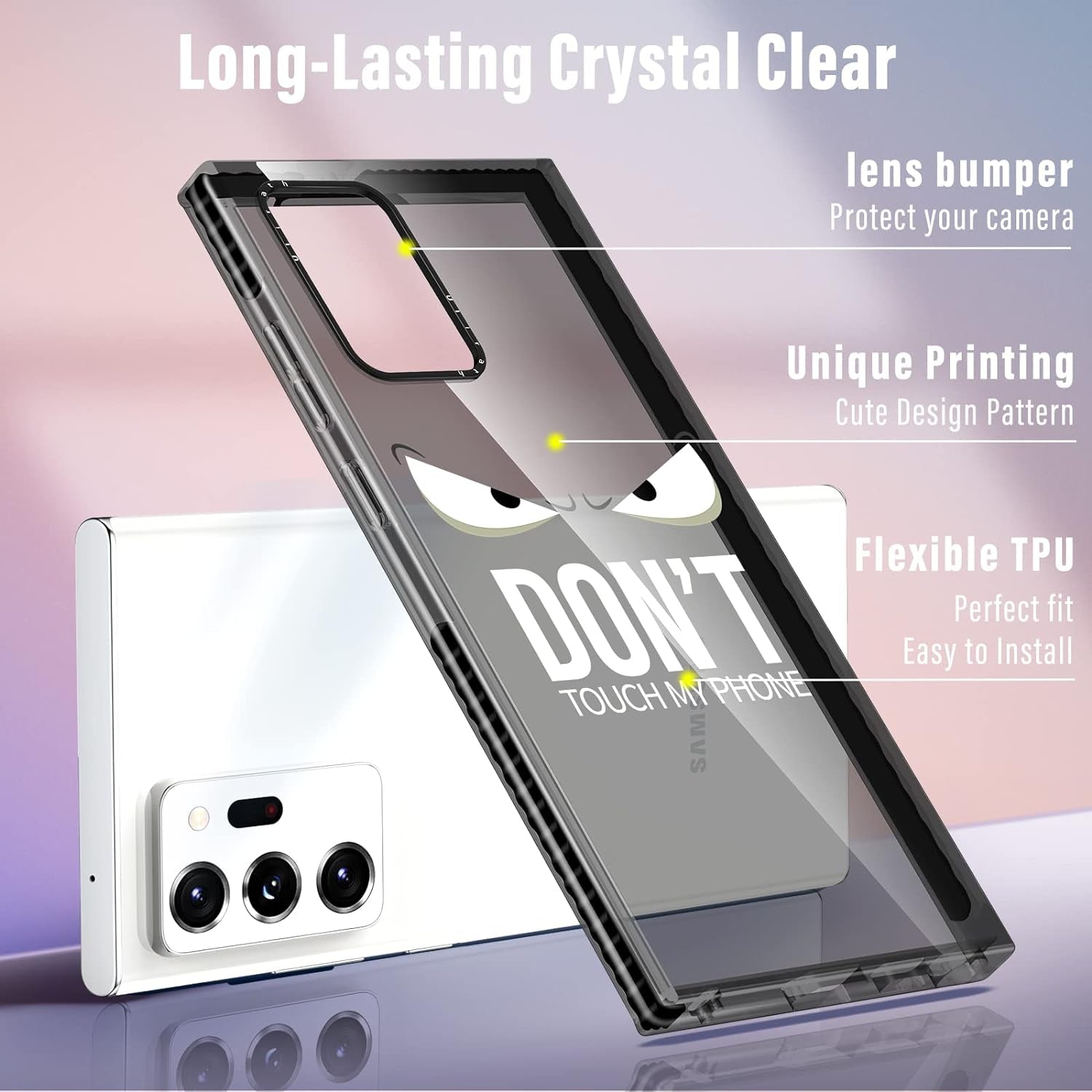 Ulirath for Samsung Galaxy Note 20 Ultra 6.9" Case Cartoon Dont Touch My Phone Designer Pattern Cover Cool Funny for Girly Girls Kids Boys Bumper Soft Protective Phone Cases for Galaxy Note 20 Ultra  Ulirath   