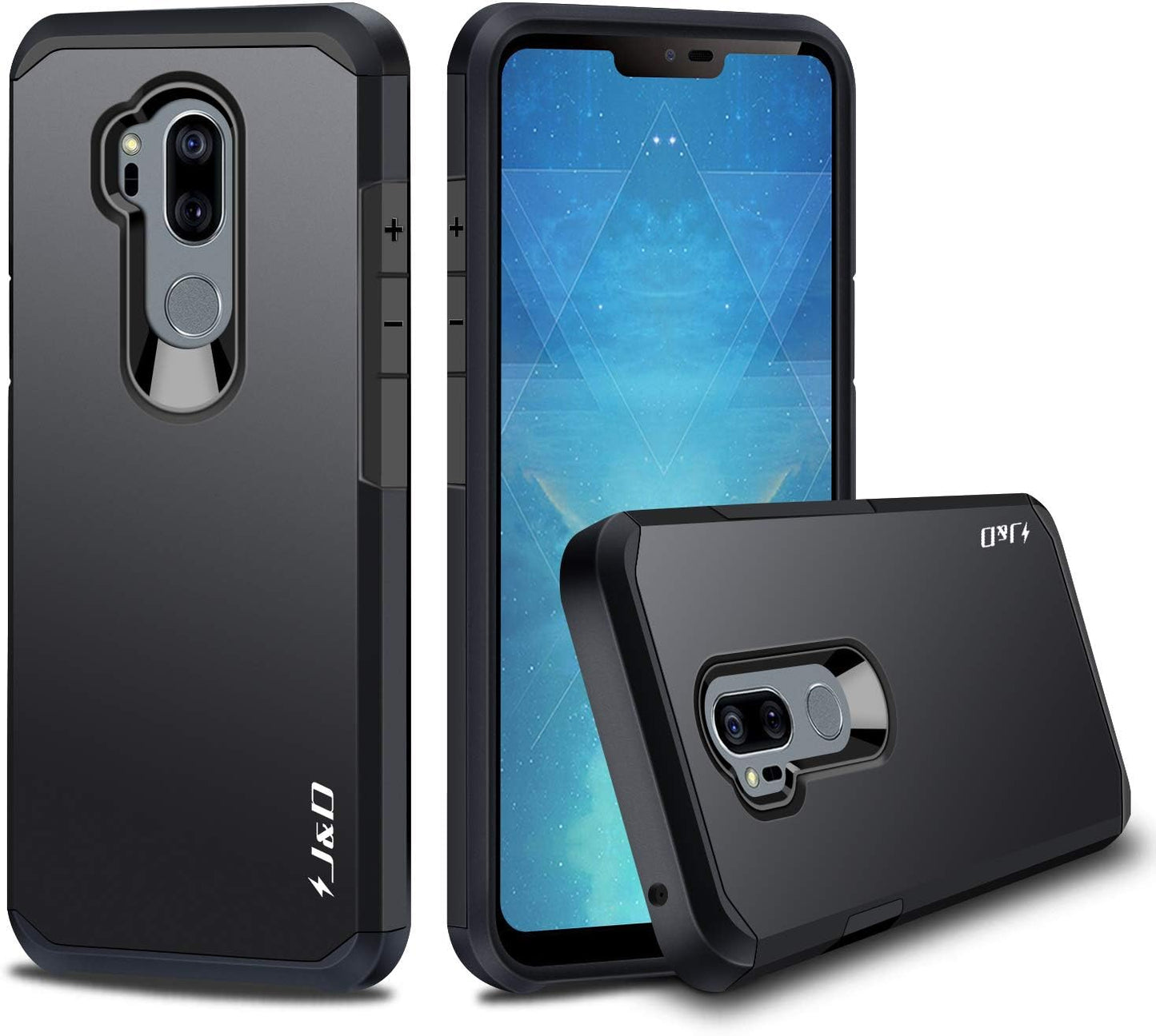 J&D Case Compatible for LG G7 Thinq Case, LG G7 Case, Heavy Duty Dual Layer Hybrid Shock Proof Protective Rugged Bumper Case for LG G7 Thinq, LG G7 Case, Mint  J&D Tech Black  