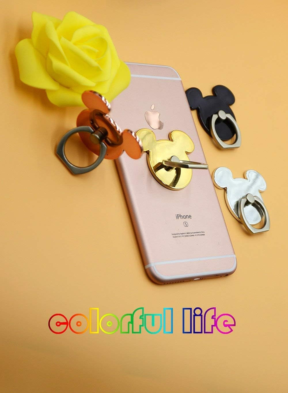 Universal Phone Ring Bracket Holder 2 Pieces, Metal Finger Grip Stand Holder Ring,Car Mount for Iphone 6S plus 7 Plus, Samsung Galaxy S7 Edge HTC Smartphones Tablet Phone Ring  AiKiTi   