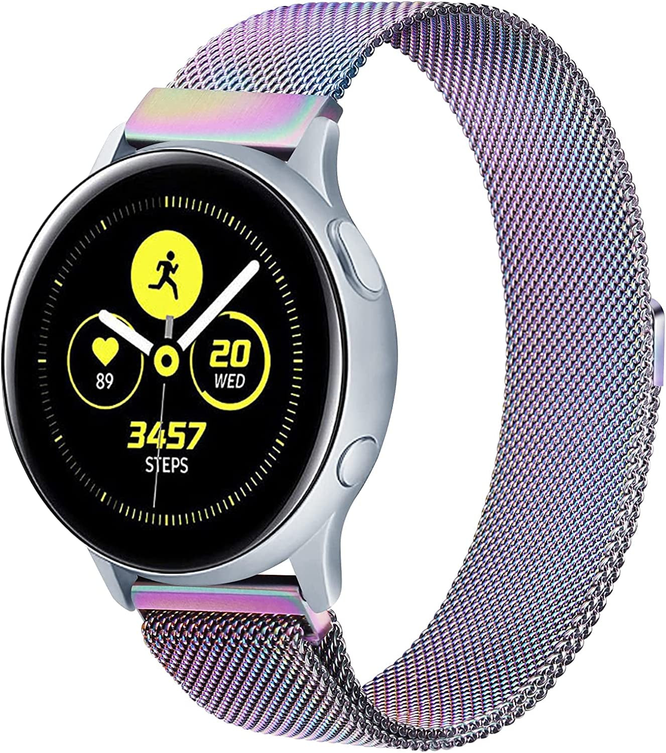Compatible with Galaxy Watch 3 45Mm/Samsung Galaxy Watch 46Mm/Gear S3 Frontier/Classic Band, 22Mm Stainless Steel Strap Replacement for Samsung Galaxy Watch 46Mm Smartwatch (Colorful)  Morsey   