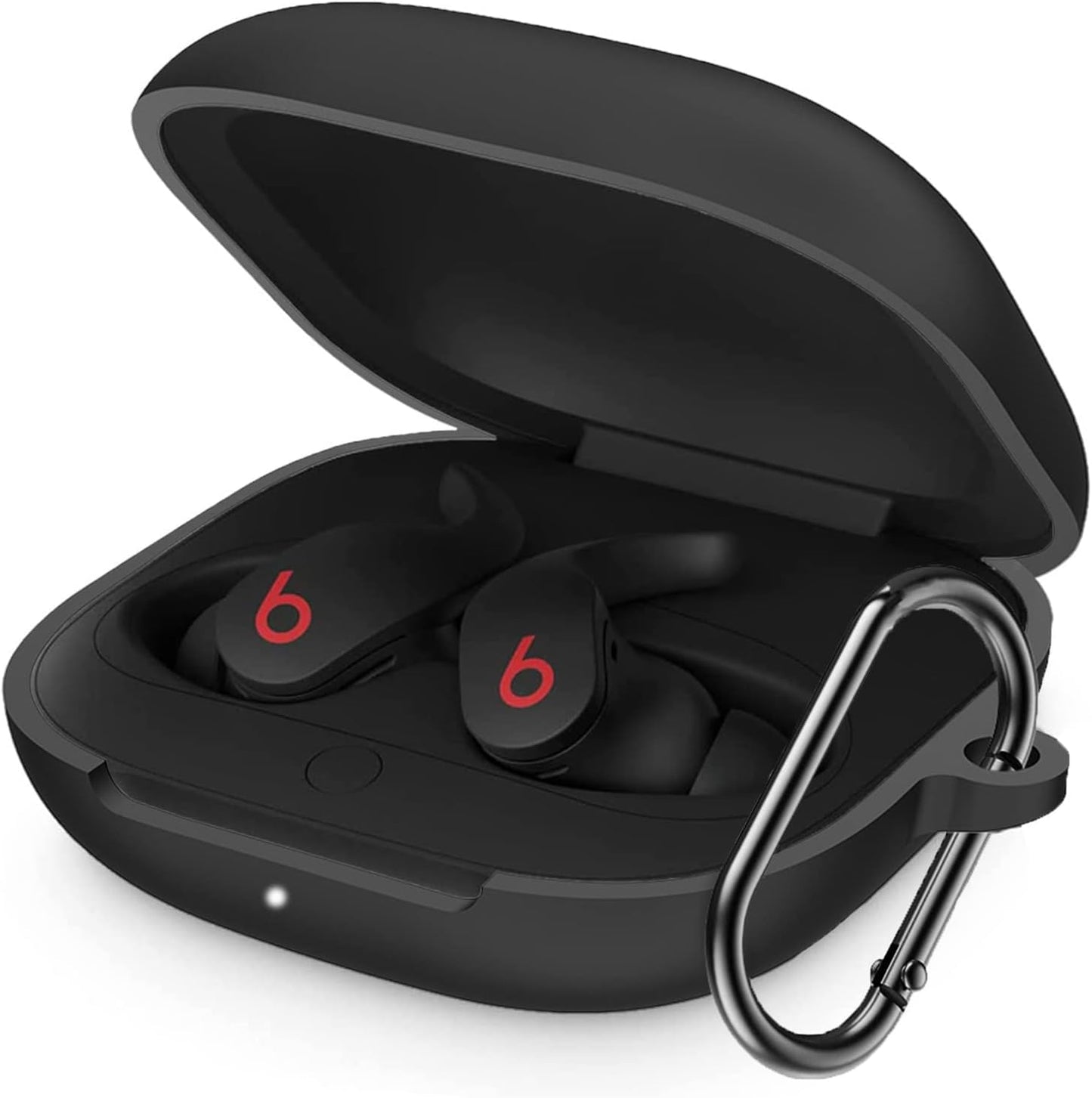 Case Cover for Beats Fit Pro 2021 New Wireless Earbuds, Soft Silicone Durable Shockproof Anti-Scratch Full Body Protective Cover with Portable Keychain for Women Men (Black)  RXNMH   