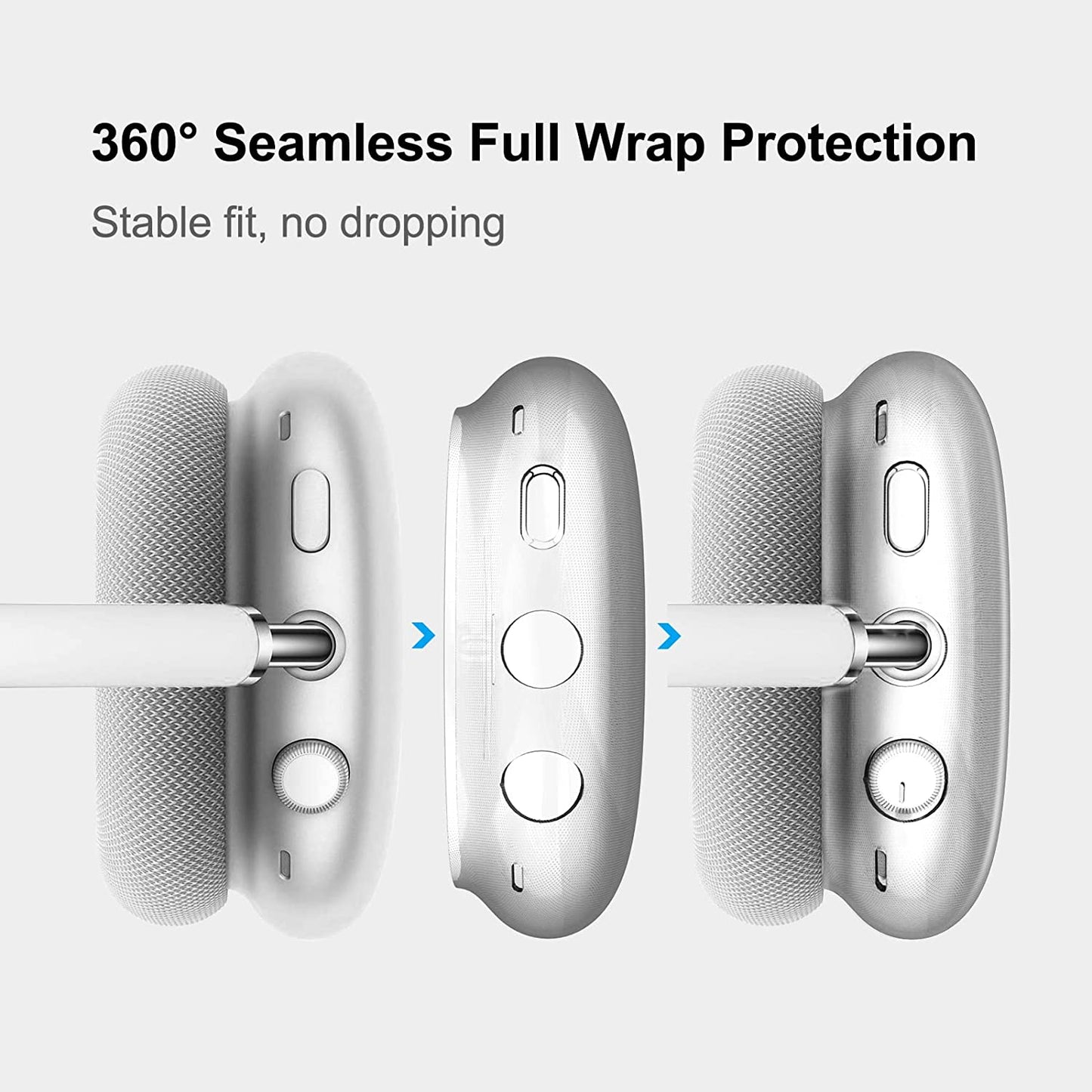 MOLOPPO for Airpods Max Case Cover, Clear Soft TPU Skin Anti-Scratch, Transparent Accessories Ultra Protective Cover for Apple Airpods Max(Clear)  MOLOPPO   