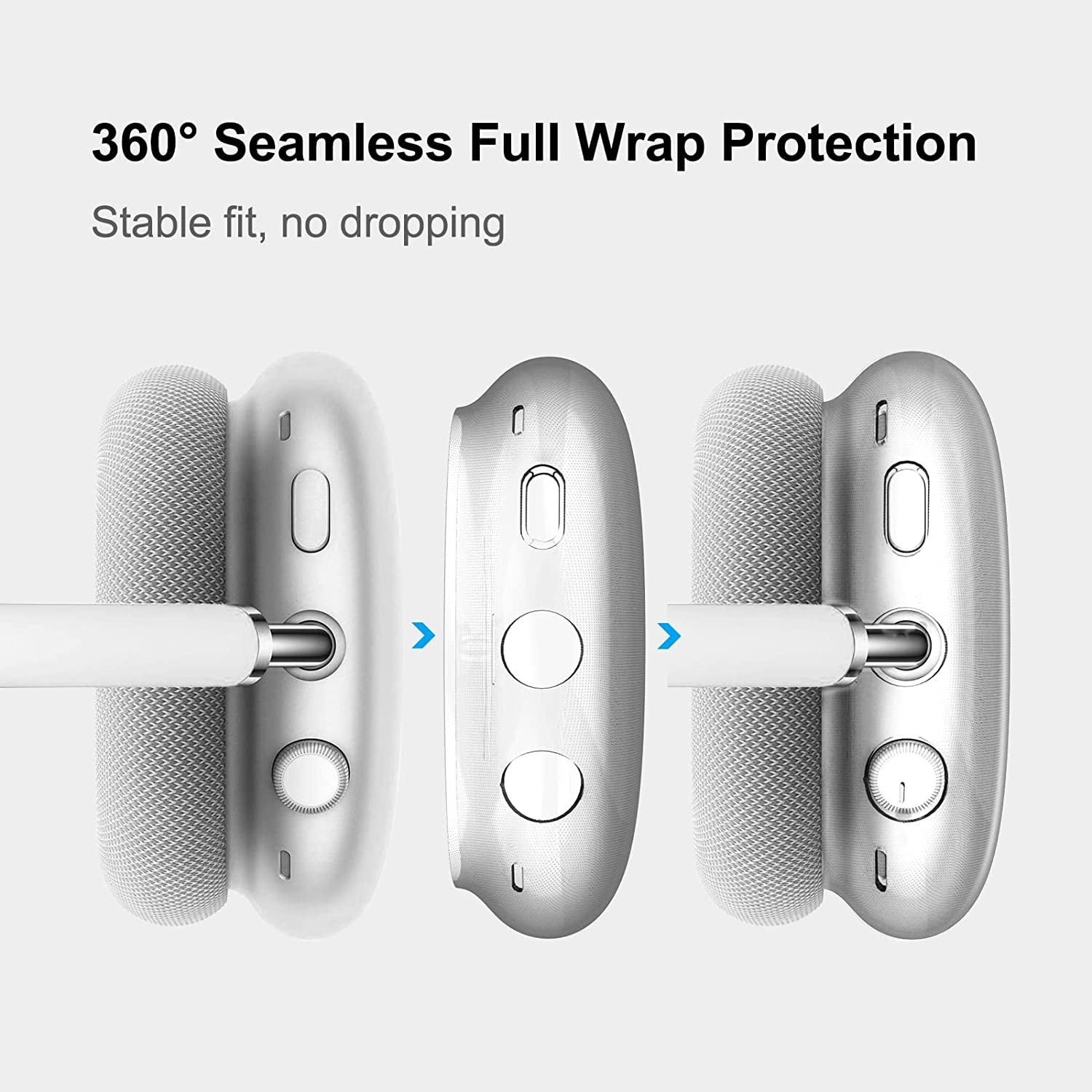 MOLOPPO for Airpods Max Case Cover, Clear Soft TPU Skin Anti-Scratch, Transparent Accessories Ultra Protective Cover for Apple Airpods Max(Clear)  MOLOPPO   