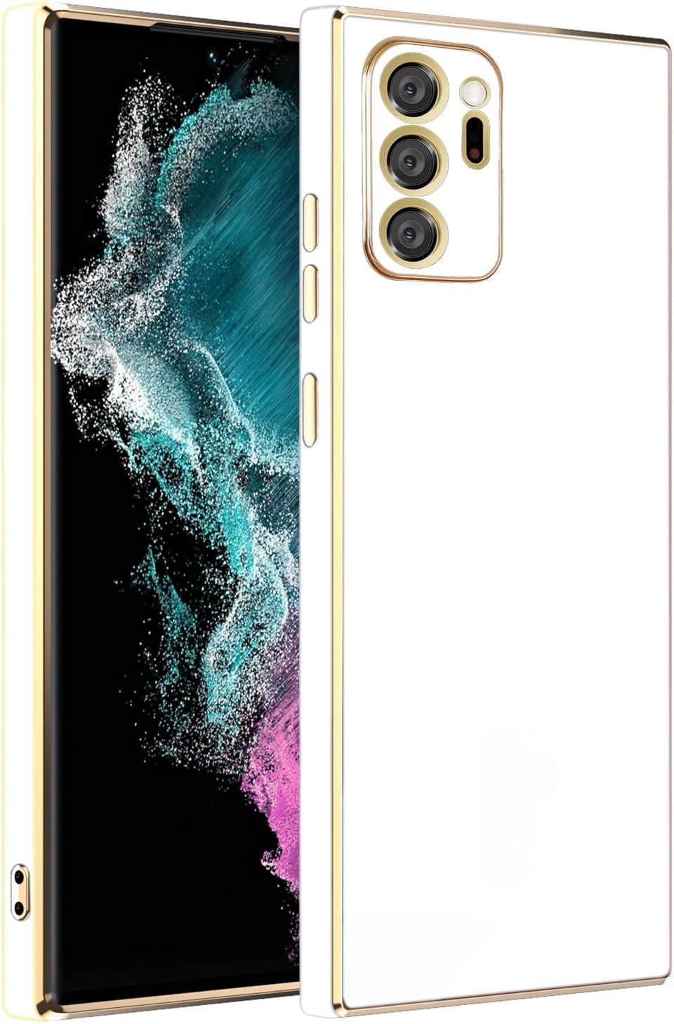 AWZHYDT Galaxy Note 20 Ultra Case, Designed for Electroplated Samsung Galaxy Note 20 Ultra 5G Phone Case, Case Soft TPU Protective Shockproof Flexible Samsung Galaxy Note 20 Ultra Case 6.9 Inch,Red  AWZHYDT White  