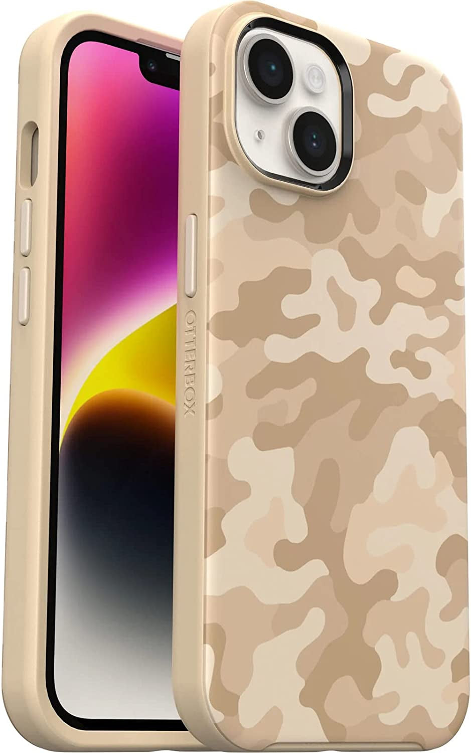 Otterbox Symmetry Series+ Antimicrobial Case with Magsafe for Iphone 14 & Iphone 13 (Only) - Non-Retail Packaging - Dark Night  OtterBox Sand Storm Camo (Brown)  