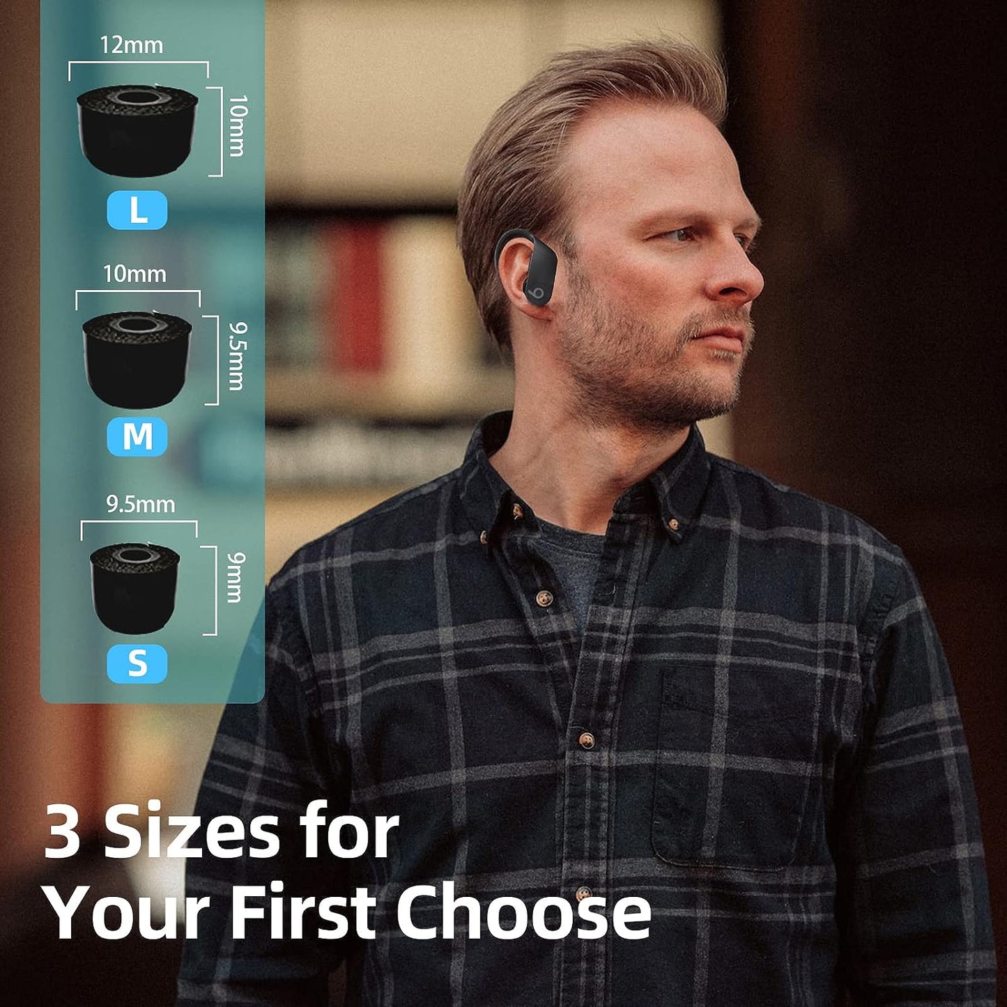 SEICHYGO Memory Foam Ear Tips for Beats Powerbeats Pro/Beats Powerbeats 2 & 3, Anti-Slip Replacement Ear Tip, No Silicone Eartips Pain, with Storage Box & Fit Charging Case, 3 Pairs (S/M/L, Black)  SEICHYGO   