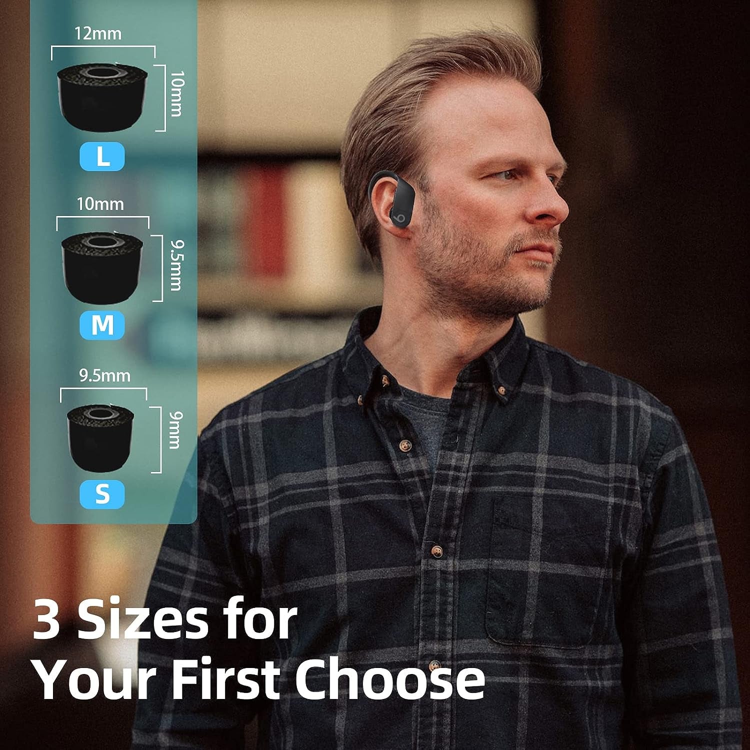 SEICHYGO Memory Foam Ear Tips for Beats Powerbeats Pro/Beats Powerbeats 2 & 3, Anti-Slip Replacement Ear Tip, No Silicone Eartips Pain, with Storage Box & Fit Charging Case, 3 Pairs (S/M/L, Black)  SEICHYGO   