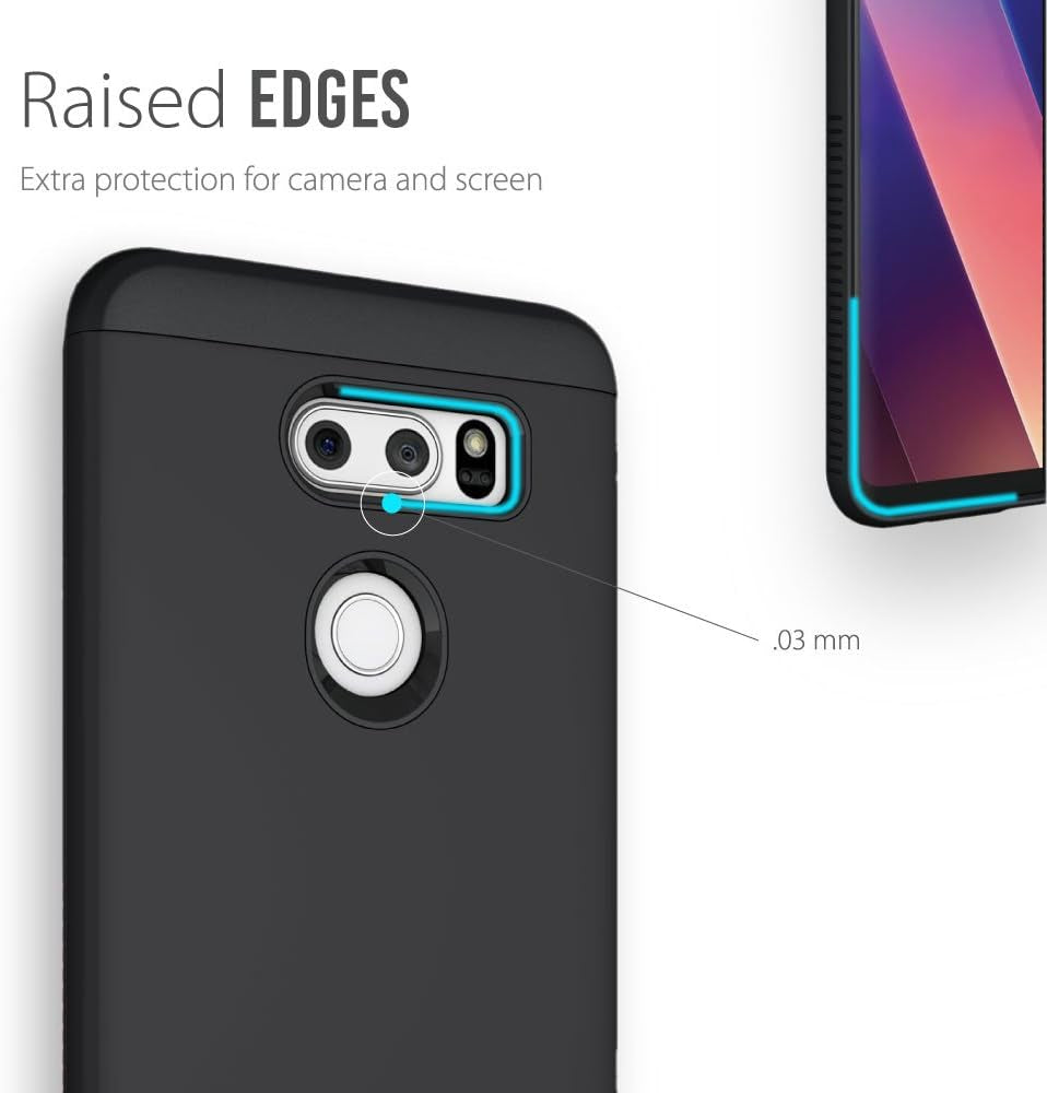 TUDIA Dualshield Designed for LG V30 Case/Lg V30+/LG V30S Case, [Merge] Heavy Duty Dual Layer Slim Case for LG V30/V30 Plus/V30S (Matte Black)  TUDIA   