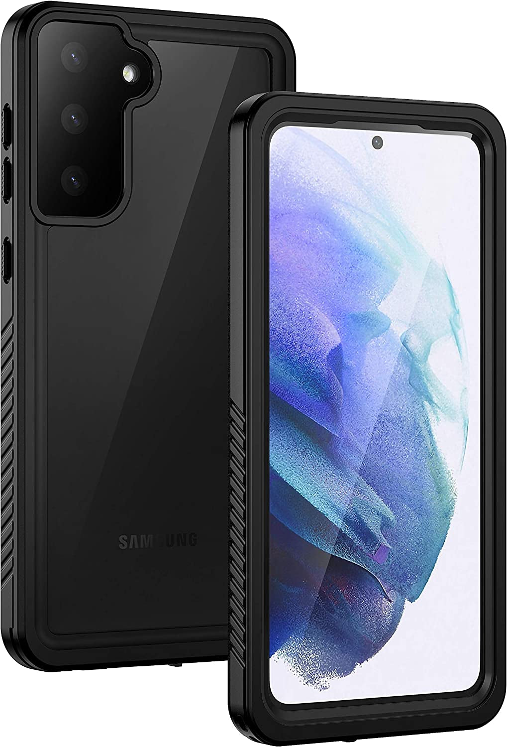 Lanhiem Samsung Galaxy S21 Case, IP68 Waterproof Dustproof Case with Built-In Screen Protector, Rugged Full Body Shockproof Protective Phone Cover for Galaxy S21 5G 6.2 Inch, Black  Lanhiem   