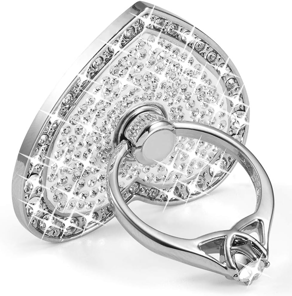 Cell Phone Ring Holder,360° Rotation Diamond Metal Finger Ring Grip for Iphone Ipod Ipad Samsung Galaxy and Other Smartphones (Silver)  TOPWOOZU   
