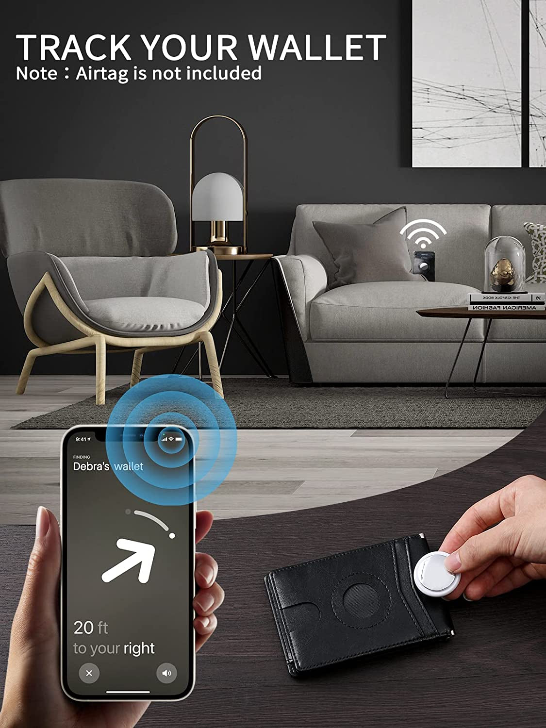 Mokzer Airtag Wallet Men Slim Minimalist Bifold Wallet with Airtag Holder RFID Blocking Front Pocket Mens Wallet 11 Card Holders Gift Box(Airtag Not Included)  mokzer   