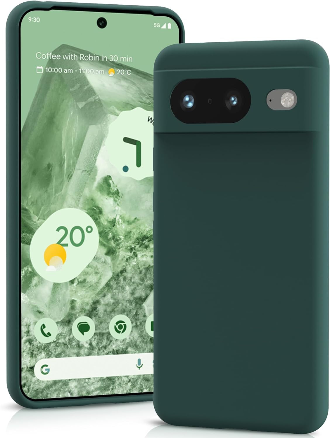 YATWIN Silicone Case for Google Pixel 7A 5G, Soft-Touch, Shockproof, Dustproof, Antiskid Full Body Armour Phone Cover for Google Pixel 7A 5G - Dark Green  YATWIN   