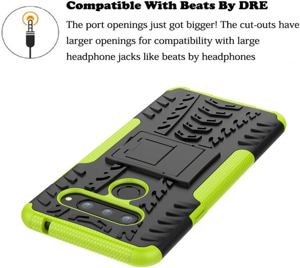 Case for LG V40 Thin, V40 Case, Viodolge [Shockproof] Rugged Dual Layer Protective Phone Case Cover with Kickstand for LG V40 / LG V40 Thinq (2018) (Green)  Viodolge   