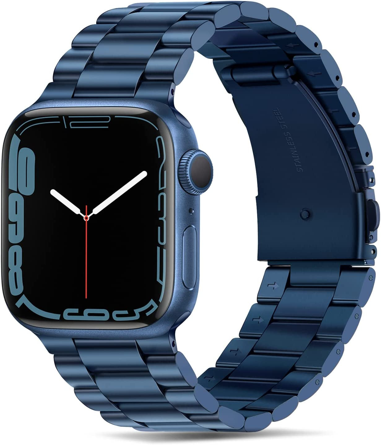 Tasikar Band Compatible with Apple Watch Band 49Mm Ultra Premium Stainless Steel Metal Replacement Strap with Case Compatible with Apple Watch Ultra 49Mm (Starlight)  Tasikar Blue 38mm/40mm/41mm 