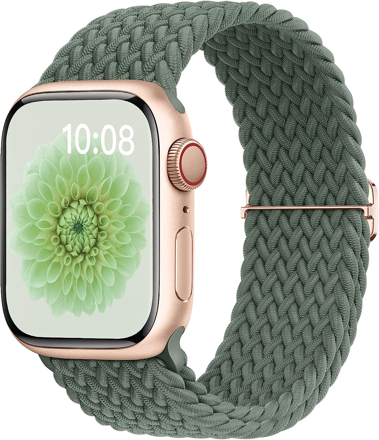 OHOTLOVE Braided Solo Loop Compatible with Apple Watch Band 41Mm 40Mm 38Mm 49Mm 45Mm 44Mm 42Mm Women Men, Nylon Adjustable Stretchy Bands Elastic Sport for Iwatch Series 8 7 6 5 4 3 2 1 SE Ultra  OHOTLOVE Cactus 42mm/44mm/45mm/49mm 