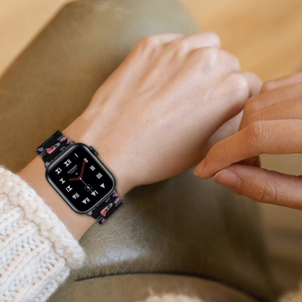 SANXIULY Compatible with Apple Watch Band 38Mm 40Mm 41Mm 42Mm 44Mm 45Mm/Apple Watch Band Ultra 49Mm, Iwatch Resin Bands for Women Compatible for Apple Watch Series 8 7 6 5 4 3 2 1 Se  SANXIULY   