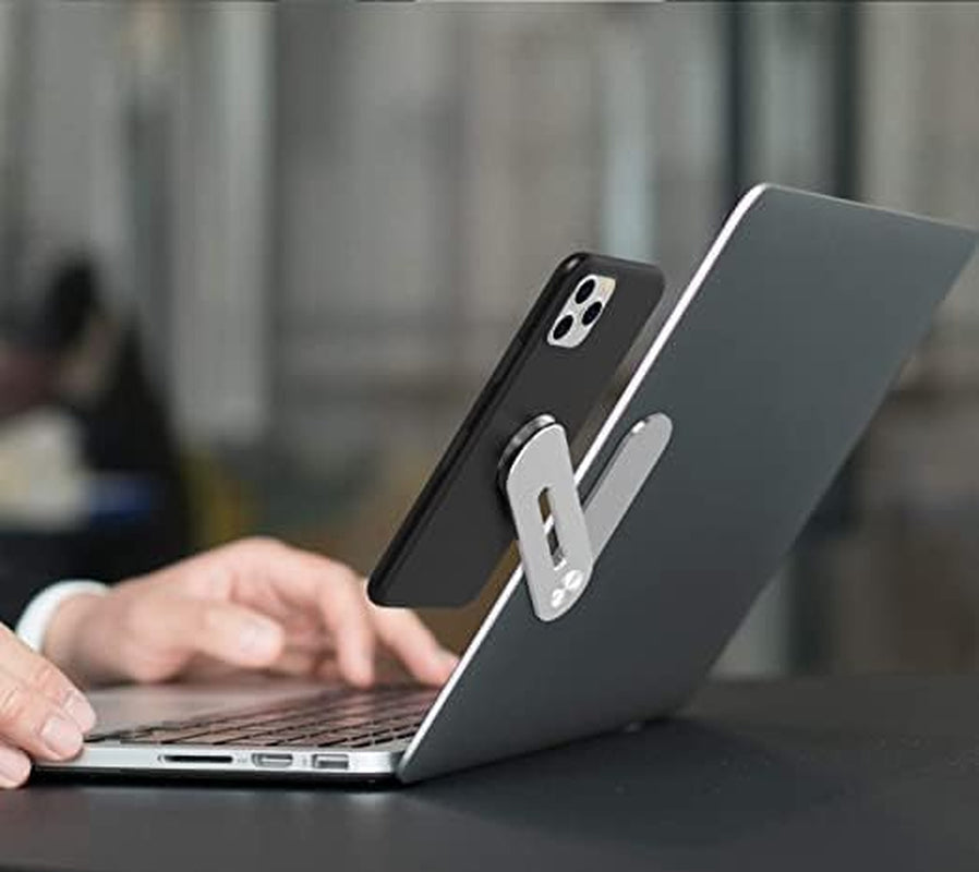 Magnetic Phone Holder Bracket for Laptop - Securely Attach and Organize Your Phone on Your Computer - Slim Profile, Portable, Foldable Laptop Expansion Clip - Magnetic Phone Stand for Laptop  MEESUNF   