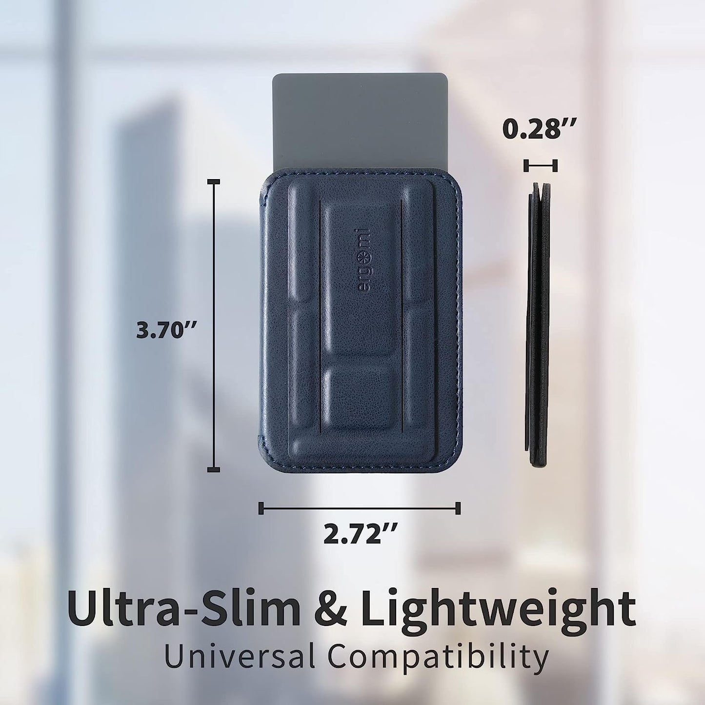 Ergomi Magsafe Hercules Flip Wallet Stand for Iphone 14/13/12 Series, Ultra Slim 2 In-1 Magnetic Phone Stand 2+ Card Holder & Finger Grip, Detachable & Adjustable W/Portrait/Landscape Viewing(Blue)  ergomi   