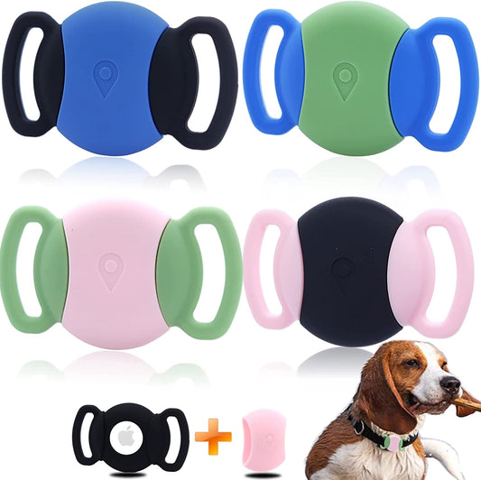 Waterproof Case for Apple Airtags for Dog Collar, Silicone Accessories for GPS Tracker,Slim Dropper for Pet Finder Tag,Secure Lightweight Holder for Smart Airtag,4 Packs (Black,Pink,Green,Blue)  Sunley master   
