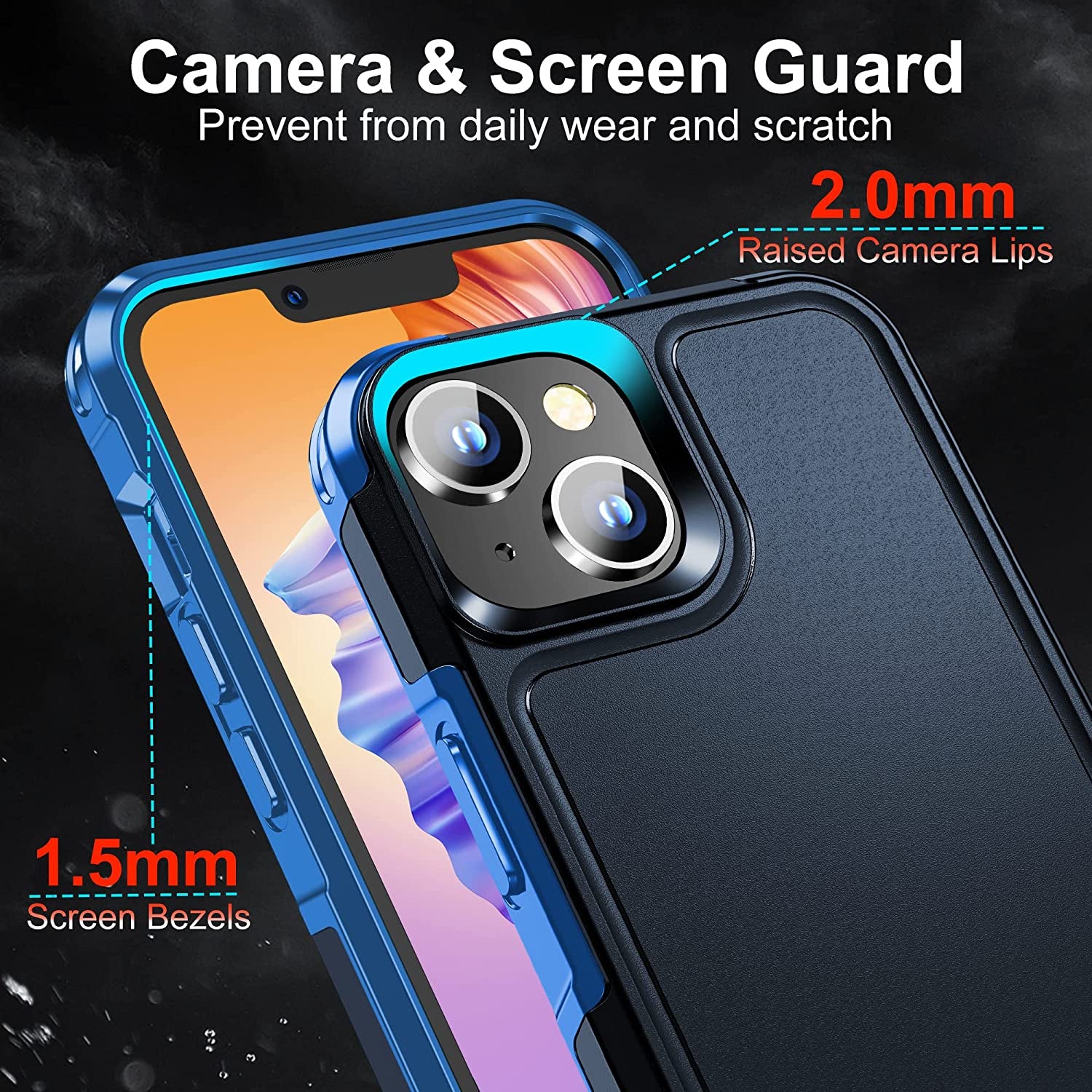 Xiwxi Magnetic for Iphone 14 Case [Compatible with Magsafe][Military Grade Drop Protection] [Glass Screen Protector+Camera Lens Protector] Non-Slip Full-Body Shockproof Phone Case,Blue  xiwxi   