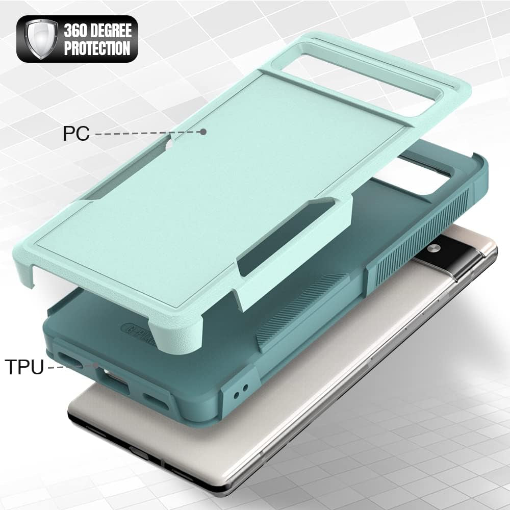 Google Pixel 6A 5G Case, [Military Grade Drop Protection] anti Scratch Matte Sturdy Cover Silicone Bumper Shockproof Slim Fit Durable Cover for Pixel 6A 5G 2022 6.1 Inch, Turquoise  Jeylly   