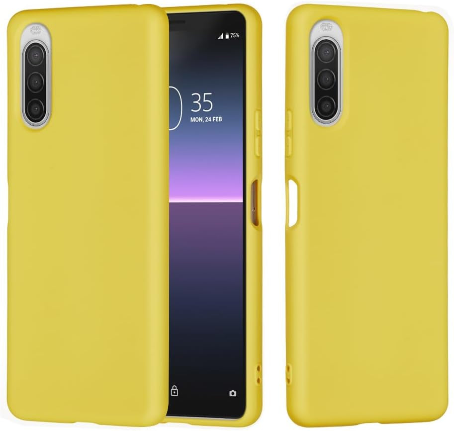 Case for Sony Xperia 10 II, Liquid Silicone Protective Phone Case for Sony Xperia 10 II with Silicone Lanyard, Slim Thin Soft Shockproof Cover for Sony Xperia 10 II Silicone Case Yellow  Generic   
