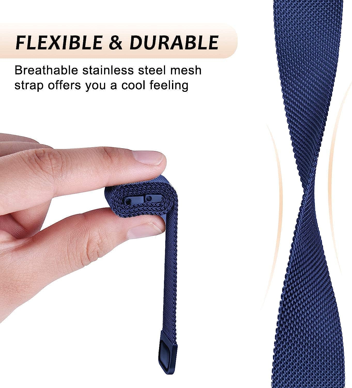 Liwerlly Bands for Galaxy Watch 5/4 Band 40Mm 44Mm/Watch 5 Pro Band, 20Mm Stainless Steel Mesh Replacement Strap Women Men for Samsung Watch 5/5 Pro/ 4 Classic 42Mm/Active 2/3 41Mm  LiWerlly   