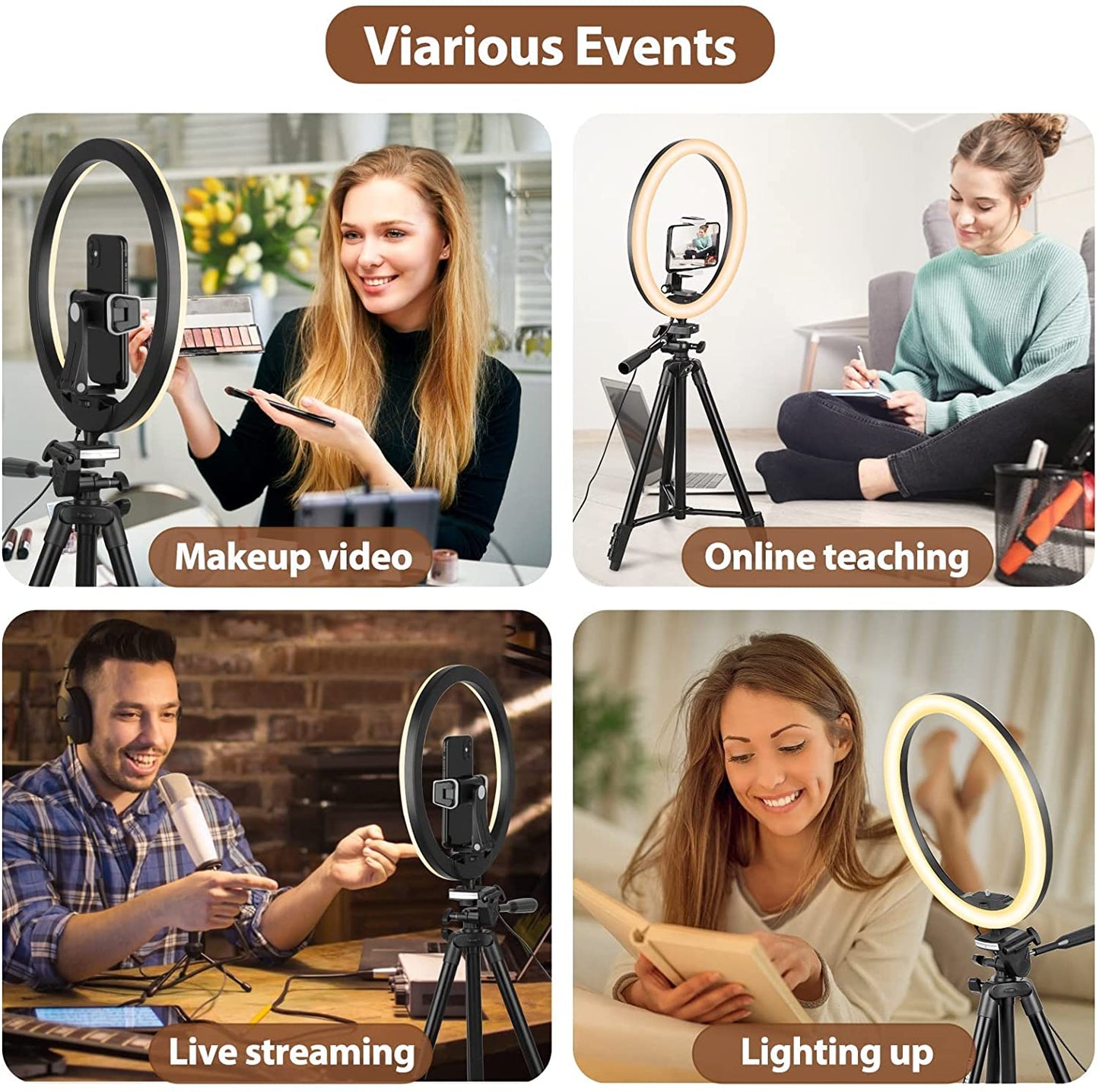 Aureday 10” Ring Light with 50Inch Tripod Stand Bundle with Mini Selfie Light  Aureday   