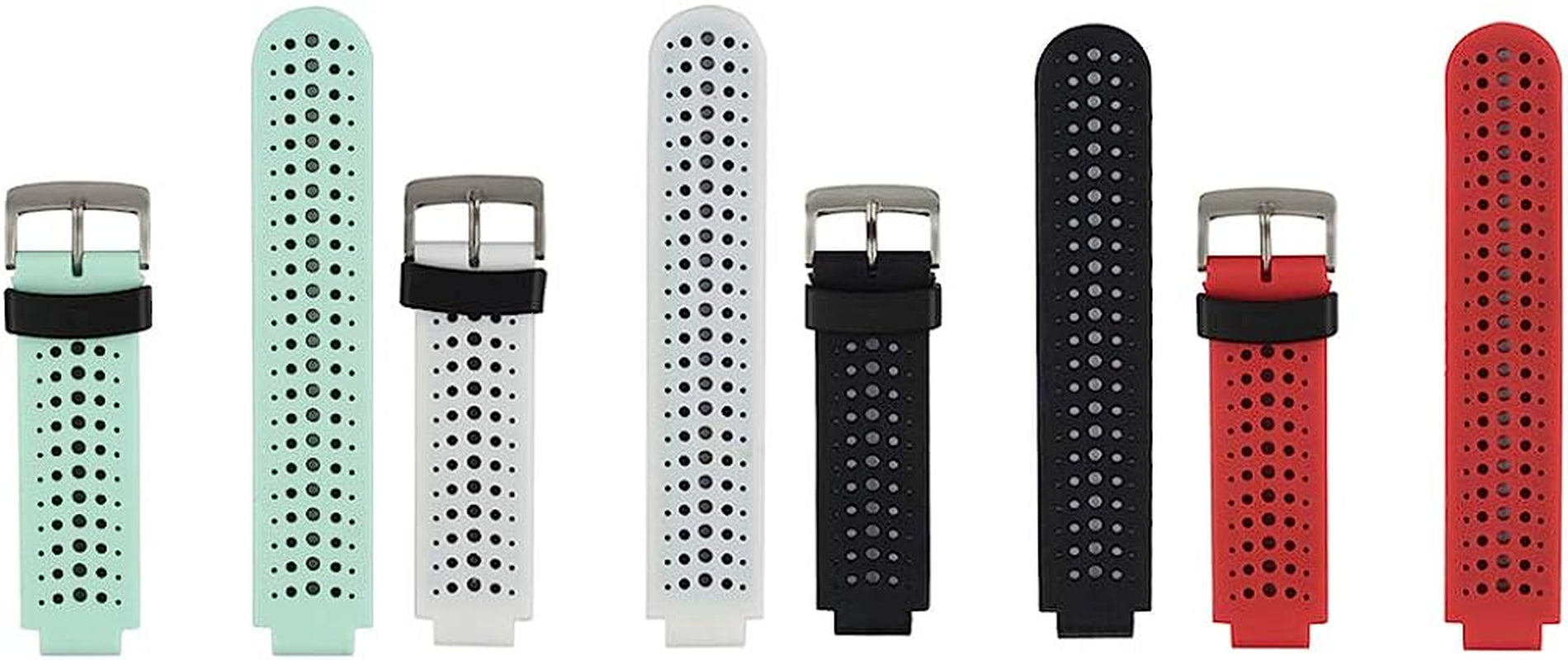 Honecumi Bands Compatible with Garmin Approach S20/ S5/ S6/Forerunner 220/230/ 235/235Lite/ 620/630/ 735/735XT Smart Watchband Wrist Band Strap for Men Women,Soft Silicone Colorful Band Accessory  honecumi 4 Pcs-Solid B  