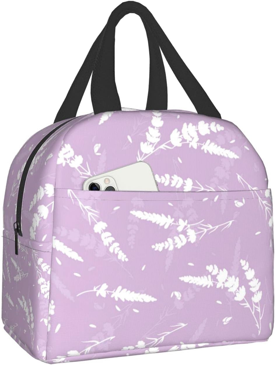 Fashion Blue and White Patchwork Lunch Box Insulated Cooler Lunch Tote Bag Travel Picnic Durable Shopping Reusable Waterproof Bags for Women  carati   