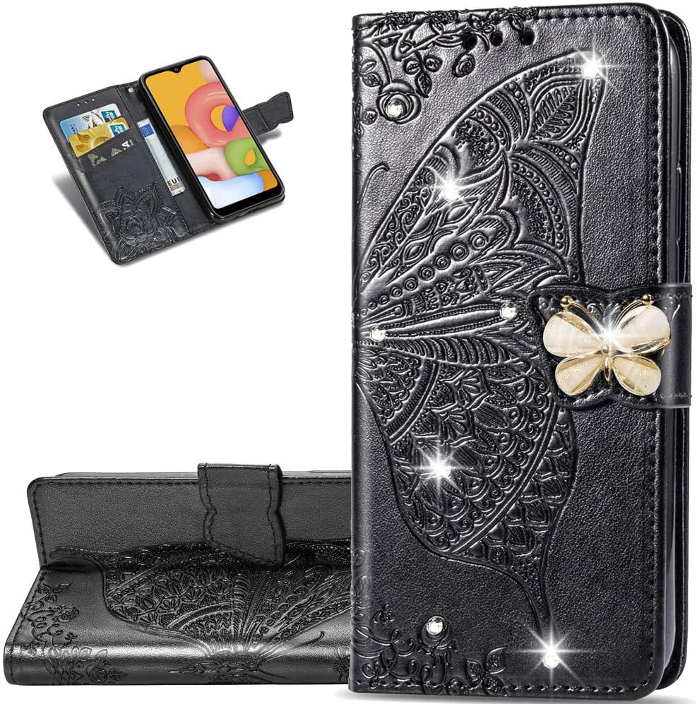 LEMAXELERS LG G7 Thinq Case Bling Diamond Butterfly Embossed Wallet Flip PU Leather Magnetic Card Slots with Stand Cover for LG G7 Thinq/Lg G7 One Diamond Butterfly Blue SD  LEMAXELERS Diamond Butterfly 2  