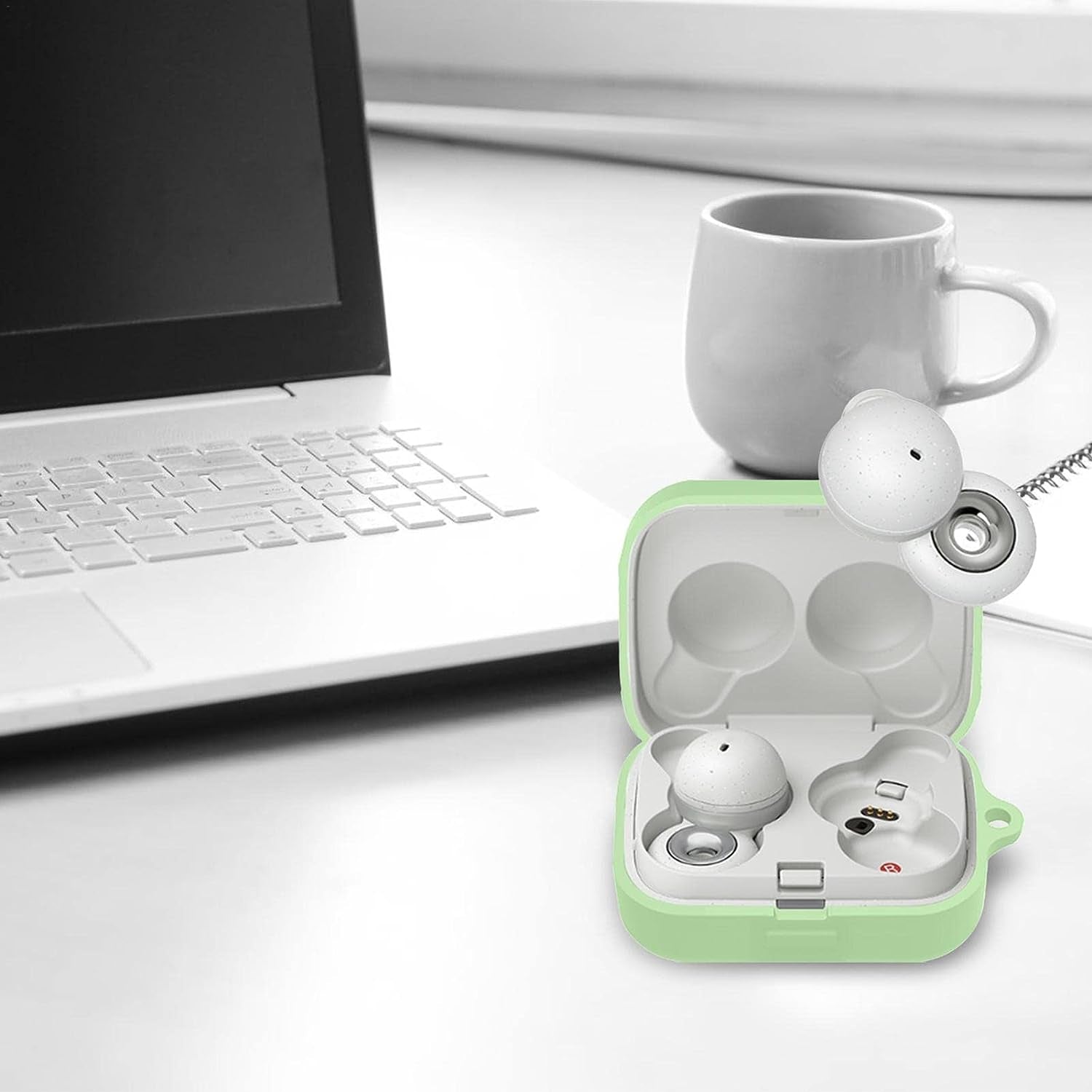 Aeihevo Silicone Case Cover for Sony Linkbuds WF-L900 | Scratch Shock Resistant Liquid Protective Sleeve Skin Cover | Soft Liquid Silicone Cover with Keychain for Wireless Earbuds  Aeihevo   