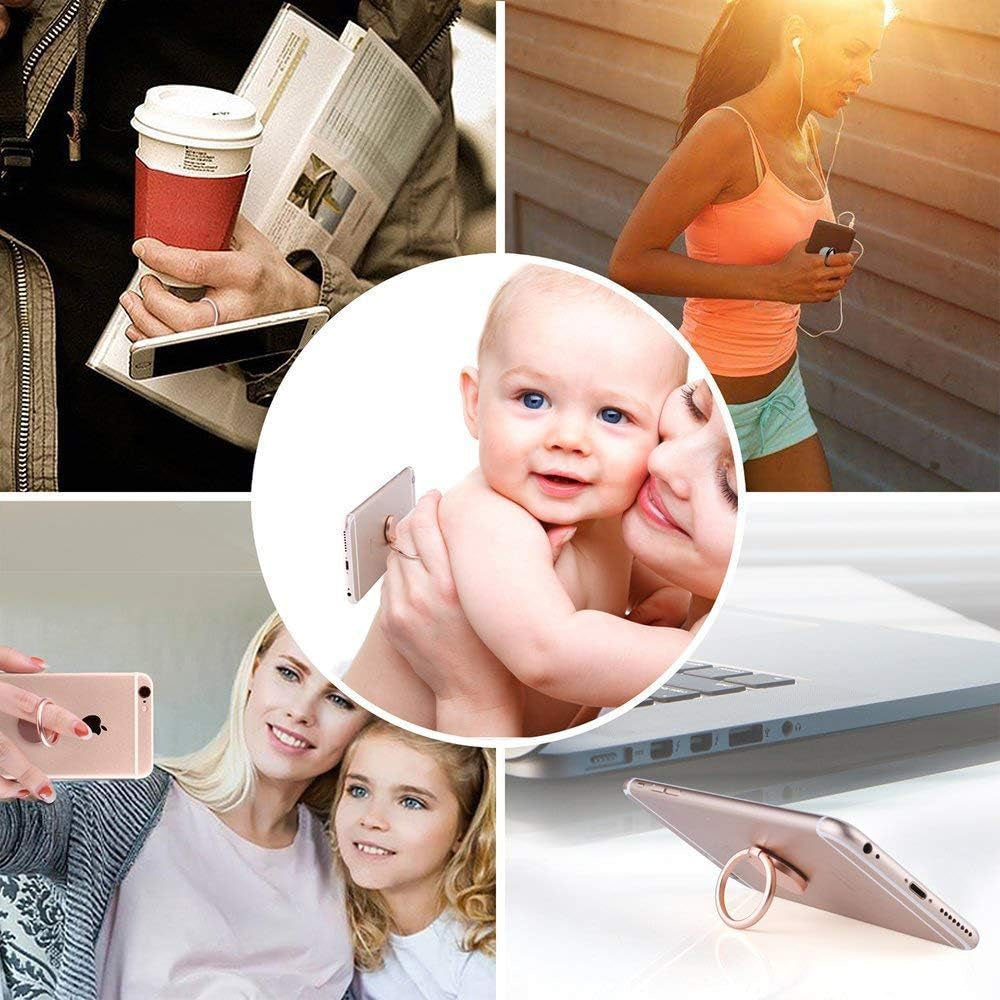 Crystal Flower Fruit Shape Ring Stent 360°Rotation Finger Ring Grip Cell Phone Ring Holder Stand (Strawberry)  Ailifly   