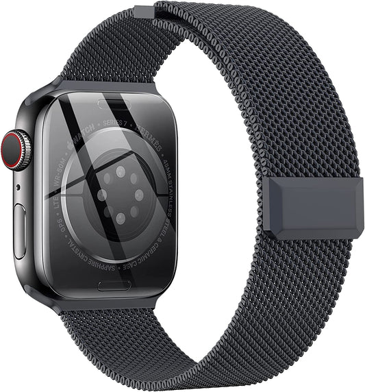 EPULY Compatible with Apple Watch Band 42Mm 44Mm 45Mm 49Mm 38Mm 40Mm 41Mm,Stainless Steel Mesh Loop Magnetic Clasp Bands for Iwatch Ultra Series 8 SE 7 6 5 4 3 2 1 Women Men--49Mm/49Mm/45Mm/44Mm/42Mmm Space Grey.  EPULY   