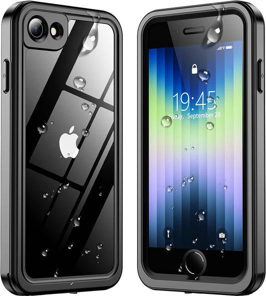 Justcool for Iphone SE Case 2020/2022/,Iphone 8/7 Case Waterproof,Built-In Screen & Lens Protector [IP68 Underwater] [12FT Military Dropproof] Dustproof [360 Full Body Shockproof] Phone Case,Black  JUSTCOOL   