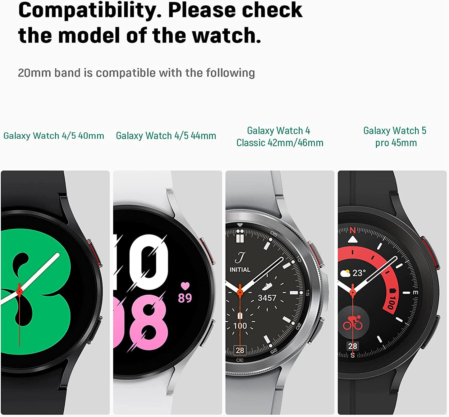 20Mm Leather Band for Samsung Galaxy Watch 5 Pro 45Mm Bands and Galaxy Watch 5 40Mm 44Mm Bands, Watch Band Compatible with Galaxy Watch 4 Band 40Mm 44Mm Galaxy Watch 4 Classic Band 42Mm 46Mm  Kartice   