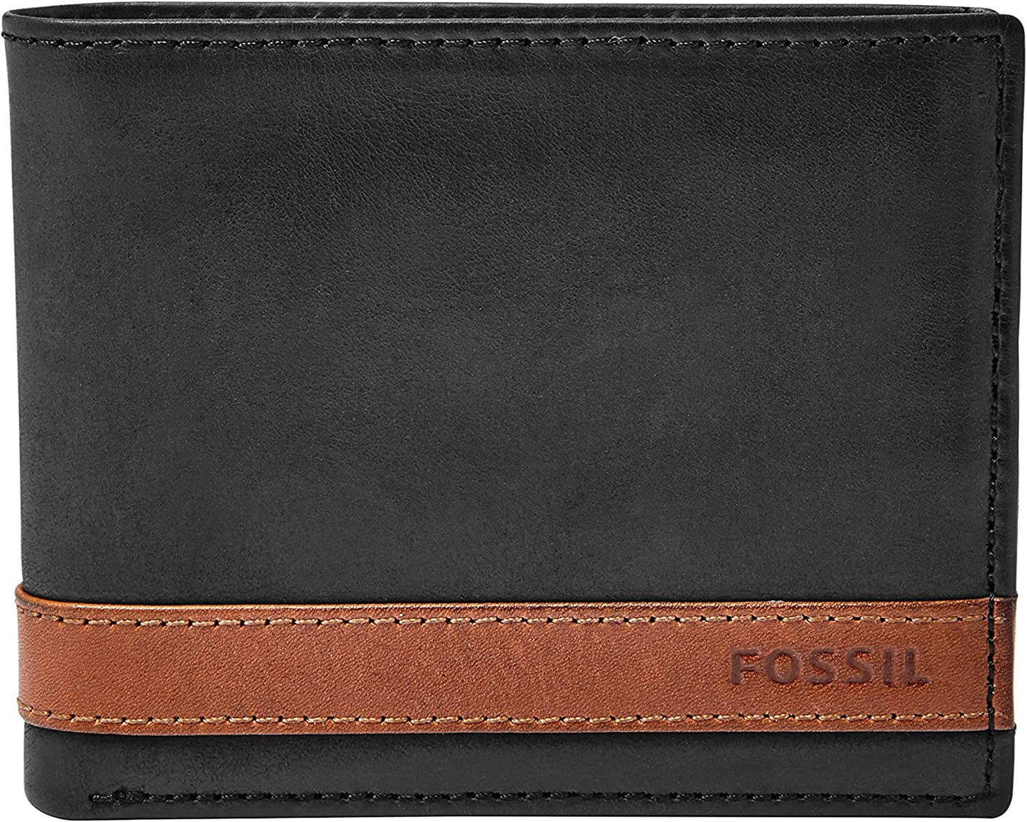 Fossil Men'S Leather Bifold Wallet with Flip ID Window  Fossil Men's Accessories Quinn Black  